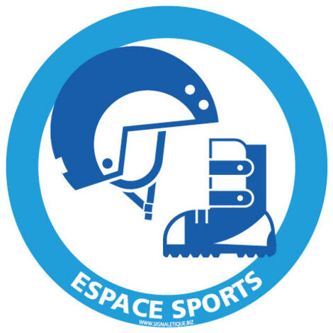 PANNEAU INFORMATION ESPACE SPORTS SPECIAL HIVER (H0416) - Aluminium 2 mm - Diamètre 450 mm