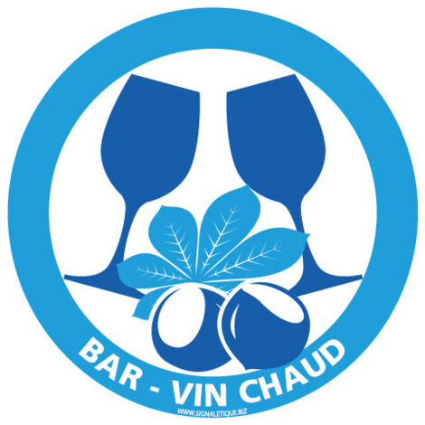 PANNEAU INFORMATION SPECIALE MONTAGNE CAFE & VIN CHAUD (H0379) - Aluminium 2 mm - Diamètre 450 mm