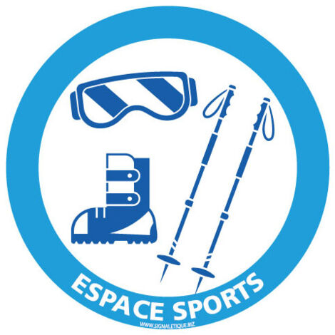 PANNEAU INFORMATION SPORT D'HIVER (H0417) - Adhésif - Diamètre 125 mm