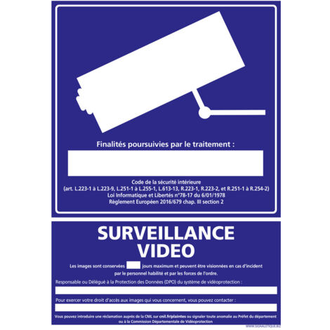 Panneau zone sous surveillance vidéo (REFY482) - Sticker Communication