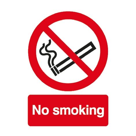 Panneau interdiction, avec pictogramme : Défense de fumer No Smoking ( Prix pour Paquet de 6 )