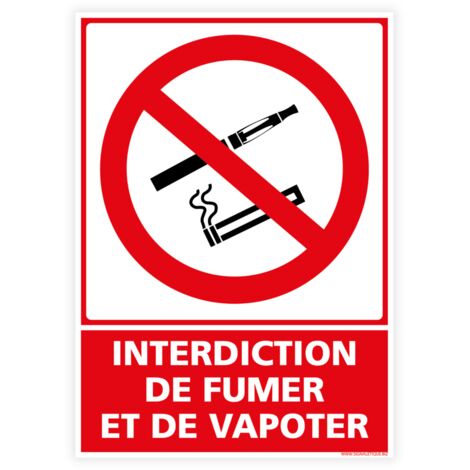 Panneau Interdiction de Fumer et de Vapoter – Signalétique obligatoire – PVC 1,5 mm – Usage intérieur/extérieur