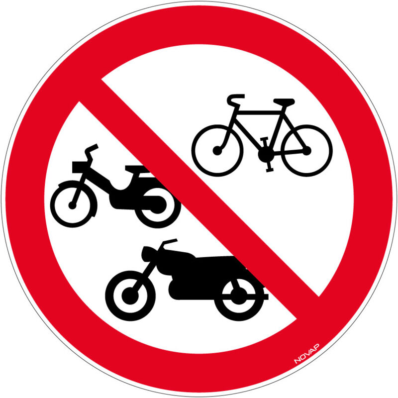 Novap - Panneau Interdit aux 2 roues - Rigide Ø450mm - 4080475