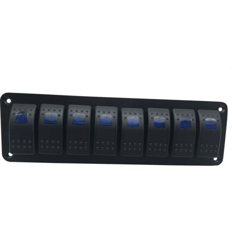 Panneau interrupteur bateau 8 bandes 2 LED étanche marine