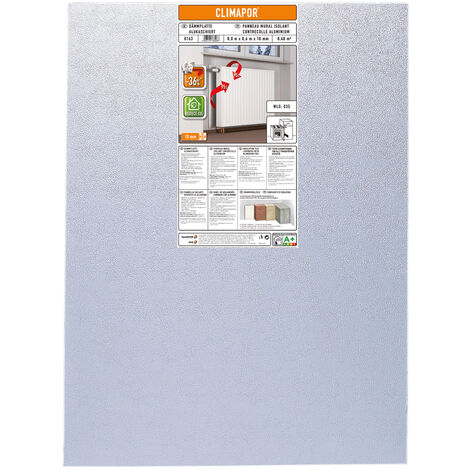 Panneau isolant PS réflecteur, contrecollé alu, 0,8mx0,6mx10mm