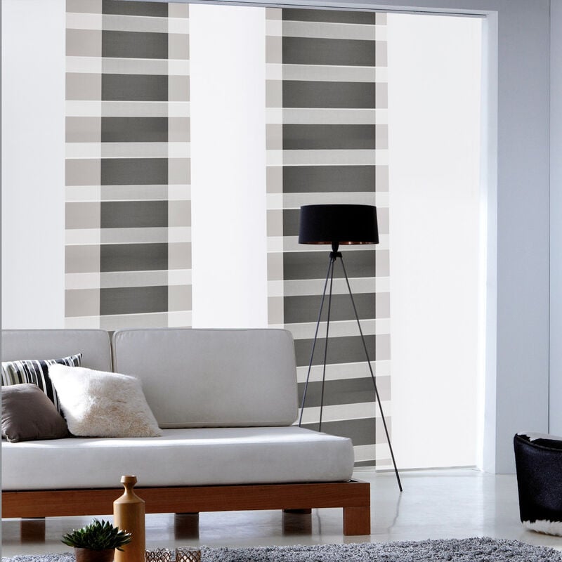 Panneau japonais jour nuit anthracite - Gris - L60 x H300cm