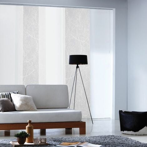 MADECOSTORE Panneau japonais tamisant à motif arbre - Blanc - L60 x H300cm