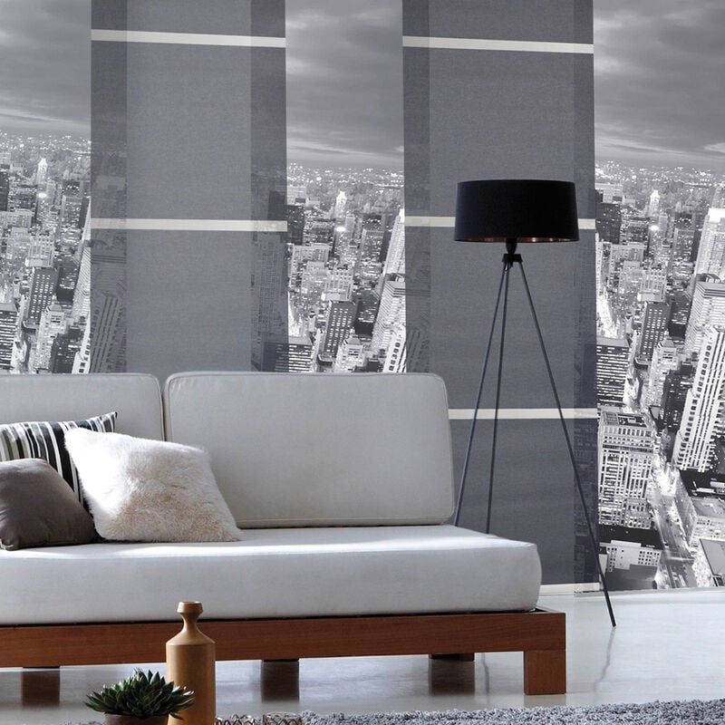 Madecostore - Panneau japonais voile barre alu - Blanc - L45 x H260cm