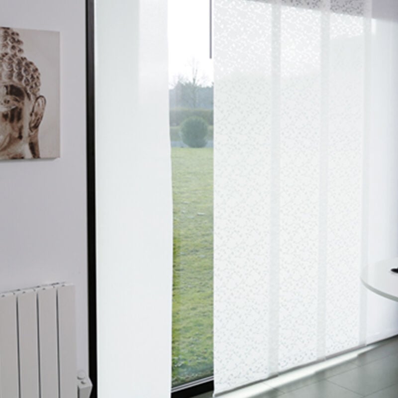 Panneau japonais tamisant dévoré bourgeons 45cm - Blanc - L45 x H260cm