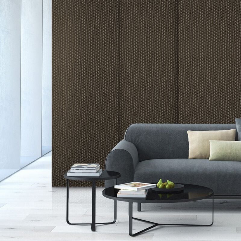 Panneau japonais tamisant gold jacquard 50cm - Noir - l x h