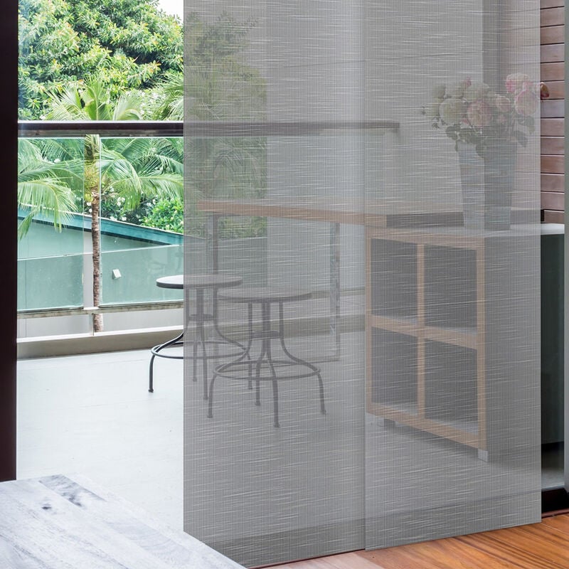 Panneau japonais tamisant lin glossy 50cm - Gris - l x h