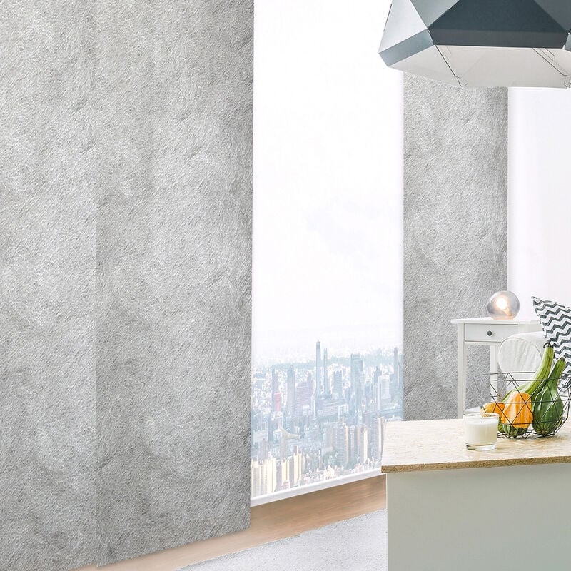 Panneau japonais tamisant motif frost - Gris - L60 x H300cm