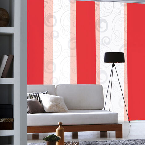 Panneau japonais tamisant uni - Rouge - L45 x H260cm - Rouge