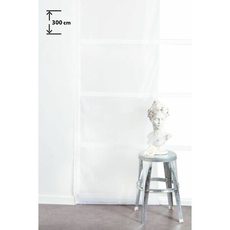 Panneau Japonais Transparent 60 x 300 cm à Scratch Grande Hauteur Effet Lisse Uni Blanc - Blanc