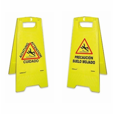 Panneau Jaune Attention Sol Mouillé 62cm H Normaluz - Nmz