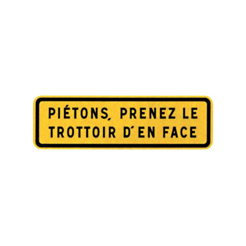 Panneau jh pietons prenez le trottoir en face T1 Nadia Signalisation 1002874