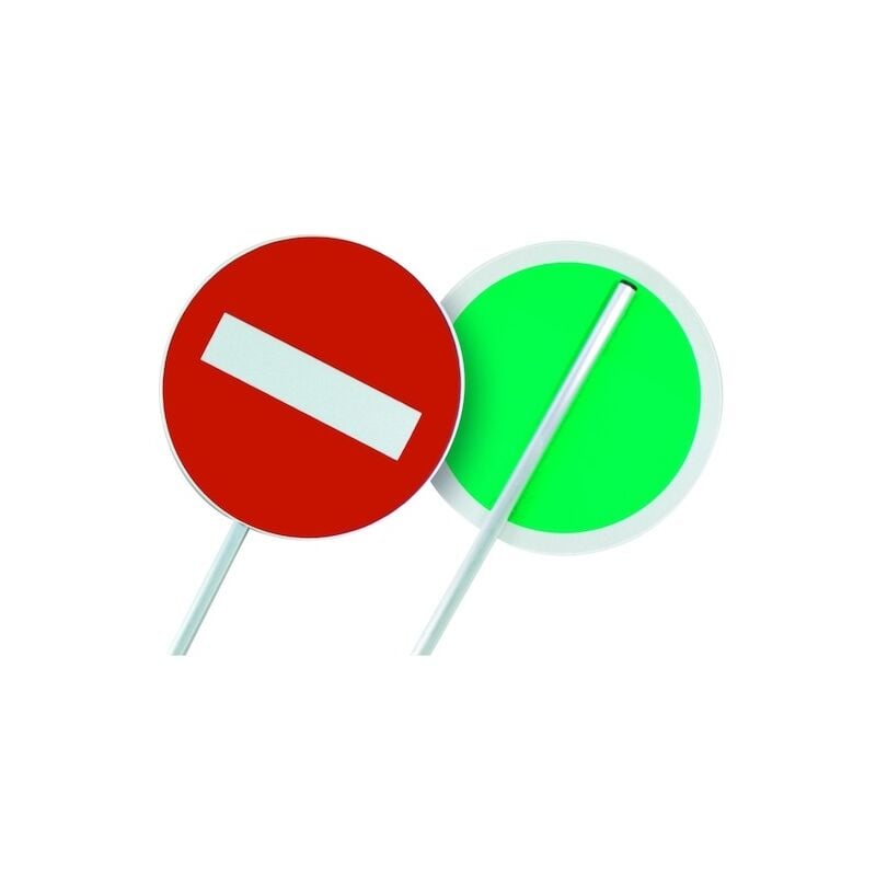 Panneau de chantier K10 - Diamètre : 320 mm - Longueur manche : 700 mm RéTROREFLECHISSANT Taliaplast