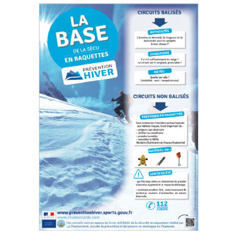 PANNEAU LA BASE EN RAQUETTES (H0369) - Adhésif - 75 x 105 mm