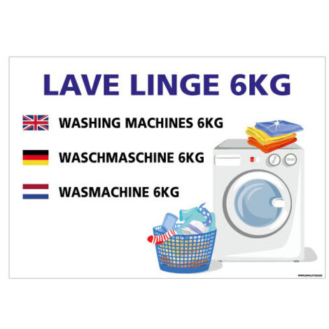 PANNEAU LAVE LINGE PERSONNALISABLE (H0434) - Adhésif - 300 x 210 mm