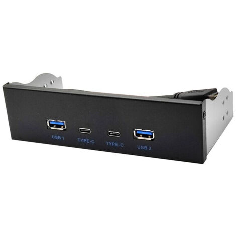 Panneau lecteur optique USB3.2 TYPE-C 10 Gbps 2X USB GEN2 + 2X TYPE-C HUB 3.5 pouces 5.25 pouces 19 broches vers prise arrière avant C-port