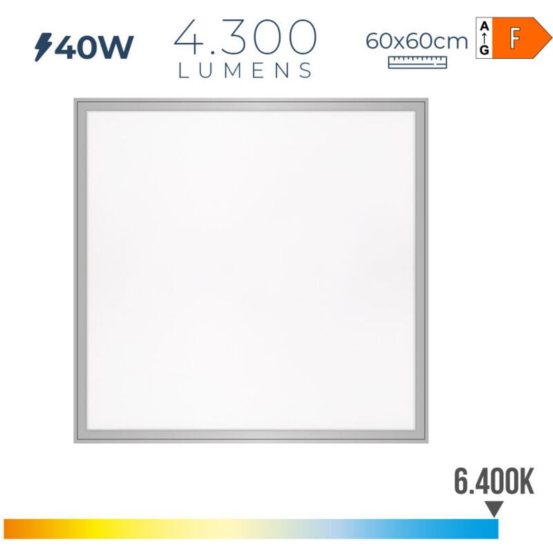 Panneau led, 40W, 4300lm, RA80, 60x60cm, 6400K, lumière froide 85761