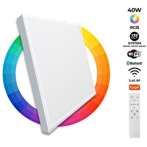 Panneau LED 60x60 en saillie WIFI SMART RGB / RGBW + CCT - 40W - Avec kit de montage