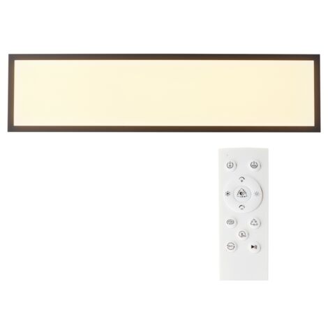 Panneau LED brillant Briston, panneau LED pour plafond, 100 x 25 cm, 3 400 lm, intensité variable, CCT, noir