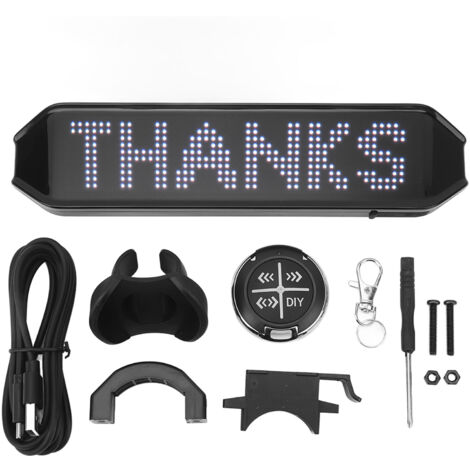 Panneau LED couleur 225X55 15mm, 4 Modes de contrôle par application, clignotants de vélo programmables, chargement USB