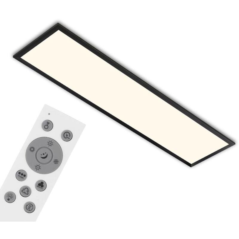 Panneau led dimmable avec t l commande, changement de couleur cct 24 w, noir, m tal, IP20 Brilo ner