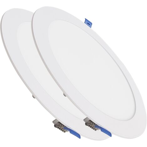 LED ATOMANT SL Panneau LED Downlight Circulaire Plate 20W 1800LM Coupe 200mm Blanc Froid 6500K - Lot de 2 U.