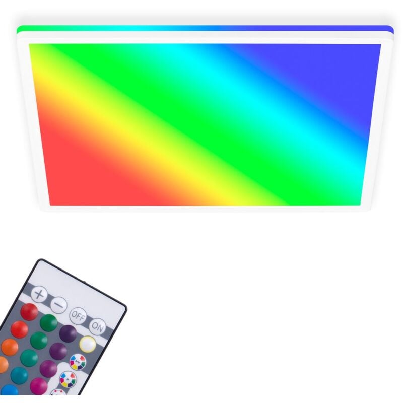 Panneau LED RGB BRILONER LEUCHTEN SLIM, 15 W, 2700 lm, IP20, blanc, plastique, variateur, avec télécommande, 42 x 42 x 3,2 cm