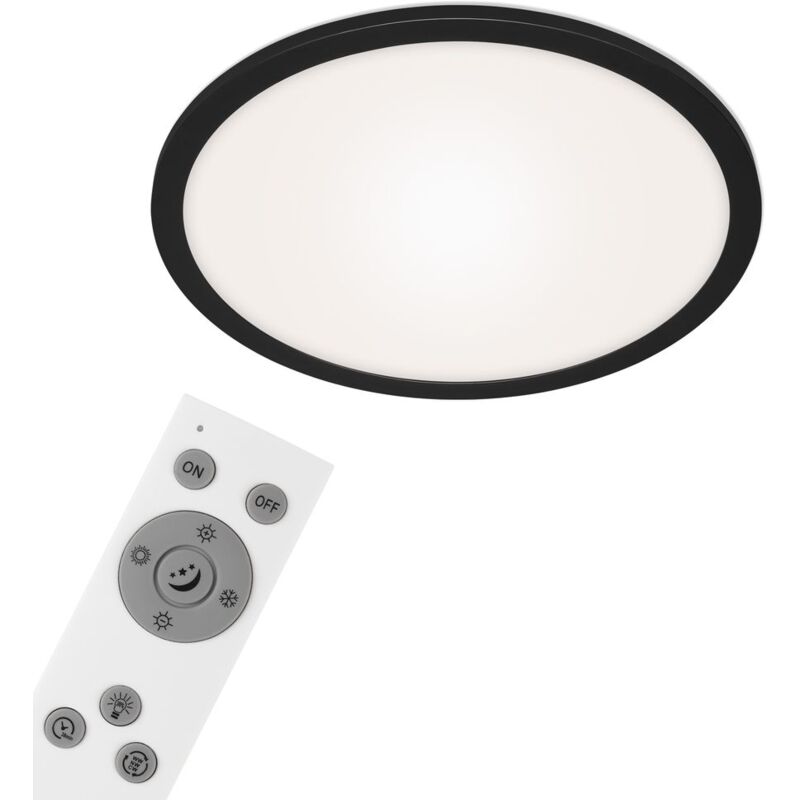 Cct led Panel Briloner leuchten piatto, 24 w, 2200 lm, IP20, noir, plastique-métal, dimmable, avec télécommande, cct, ø 40 cm