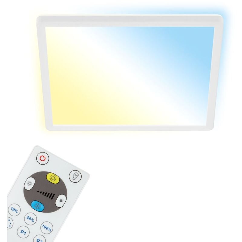 Cct led Panel Briloner leuchten slim, 18 w, 2400 lm, IP20, blanc, plastique, dimmable, avec télécommande, cct, 29,3 x 29,3 x 2,8 cm