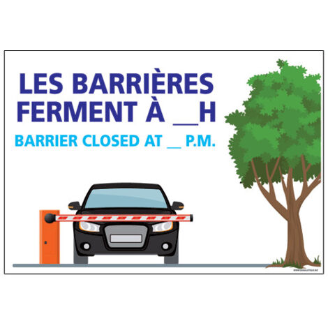 PANNEAU LES BARRIERES FERMENT A ...H (H0327) - Adhésif - 210 x 150 mm