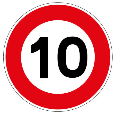 PANNEAU LIMITATION DE VITESSE 10KM/H (B14GALVA10) - Diamètre 450 mm