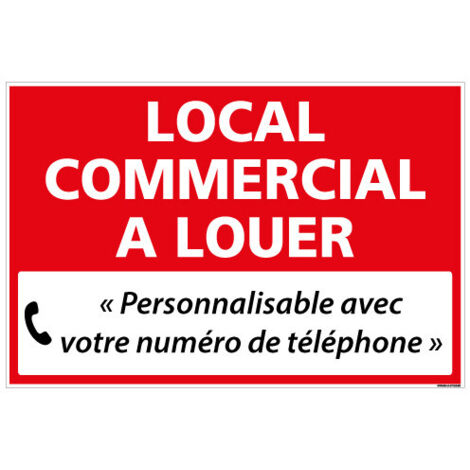Panneau Local Commercial à Louer Personnalisable – Akylux 3,5 mm – 600 x 400 mm – Rouge