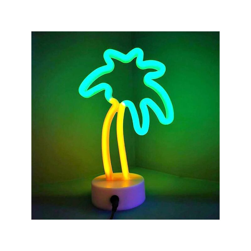 Feiyue - Panneau lumineux led en forme de palmier, lumière clignotante, veilleuse