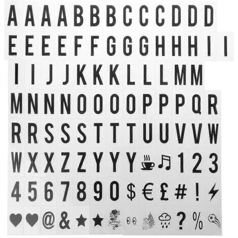 Panneau lumineux noir avec lettres et chiffres pour boîte aux lettres A4