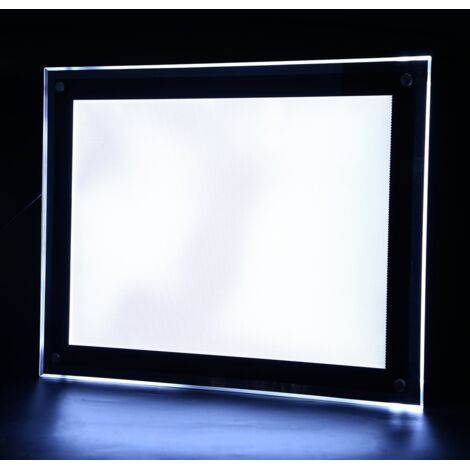 Panneau lumineux publicitaire LED A4 avec cadre acrylique à clip et rétroéclairage (A4)