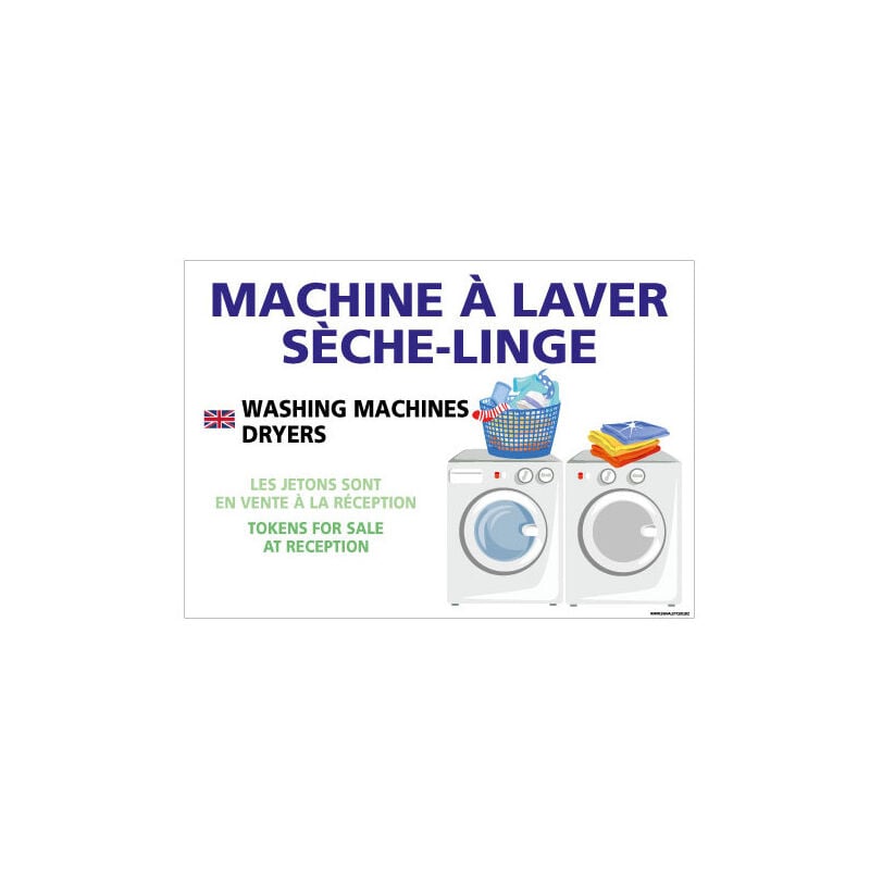Panneau machine a laver / seche linge (H0432) - Adhésif - 630 x 450 mm
