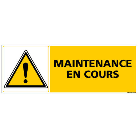 PANNEAU MAINTENANCE EN COURS (C0960) - Plastique PVC 1,5 mm - 210 x 75 mm