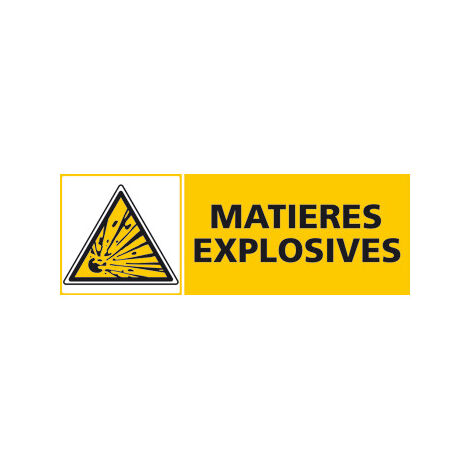 Panneau MATIERES EXPLOSIVES (C0418) - Adhésif - 210 x 75 mm