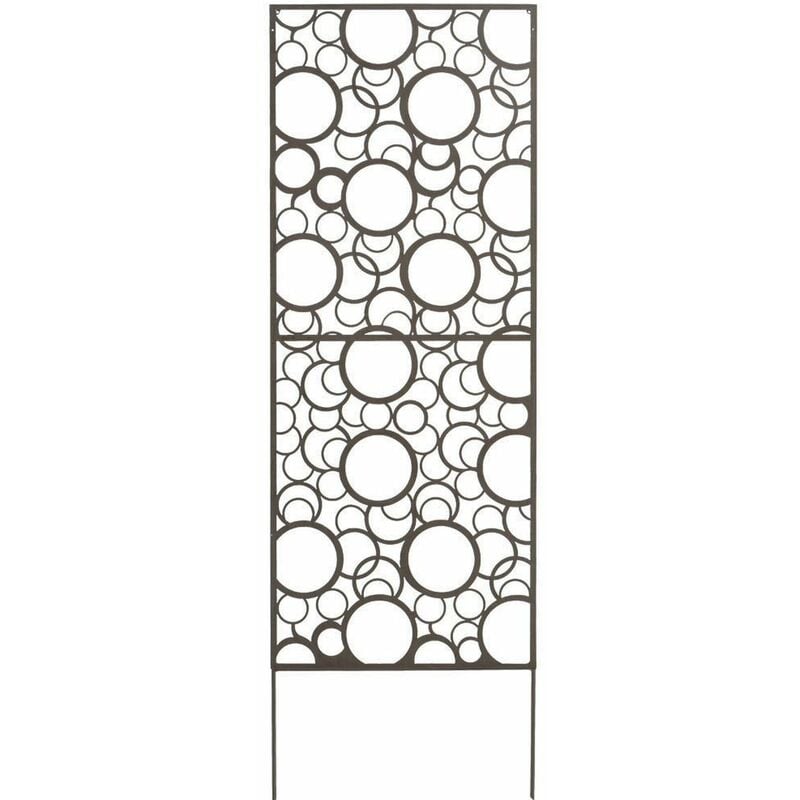 Nortene - Panneau métal avec motifs décoratifs/Ronds - 0,60 x 1,50 m - Brun vieilli