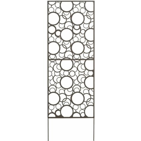 Panneau métal avec motifs décoratifs/Ronds - 0,60 x 1,50 m - Brun vieilli