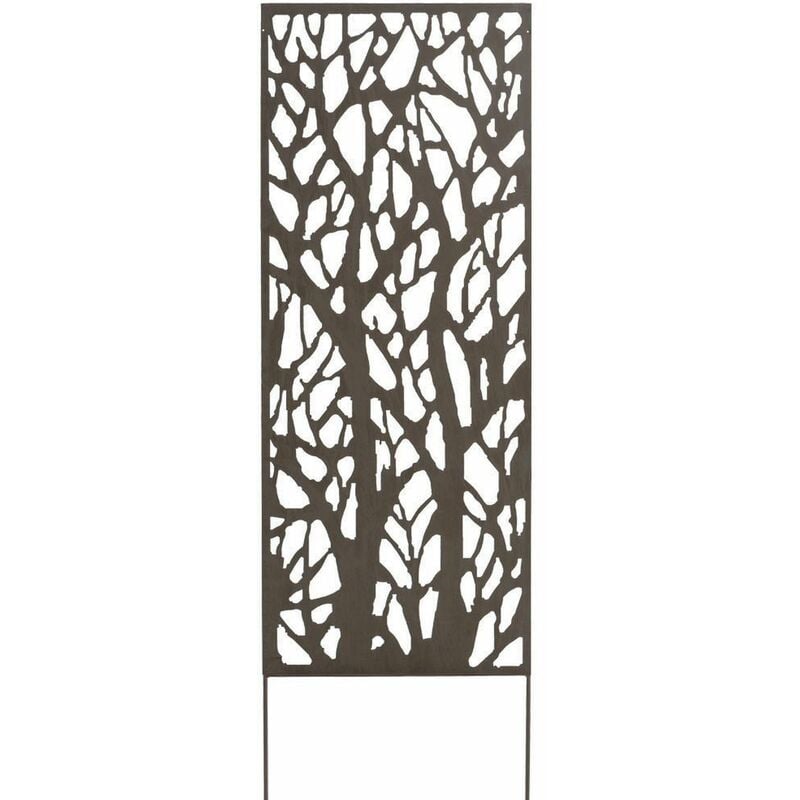 Nortene - Panneau métal avec motifs décoratifs/Arbres - 0,60 x 1,50 m - Brun vieilli