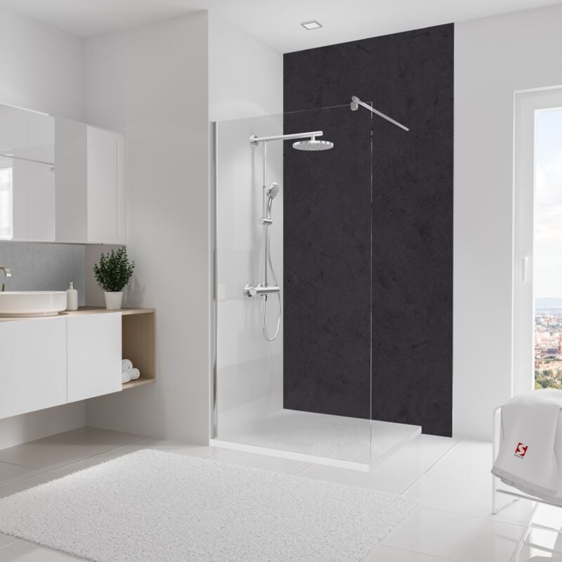 Schulte - Panneau mural 125 x 255 cm Ardoise, revêtement pour douche et salle de bain, DécoDesign décor