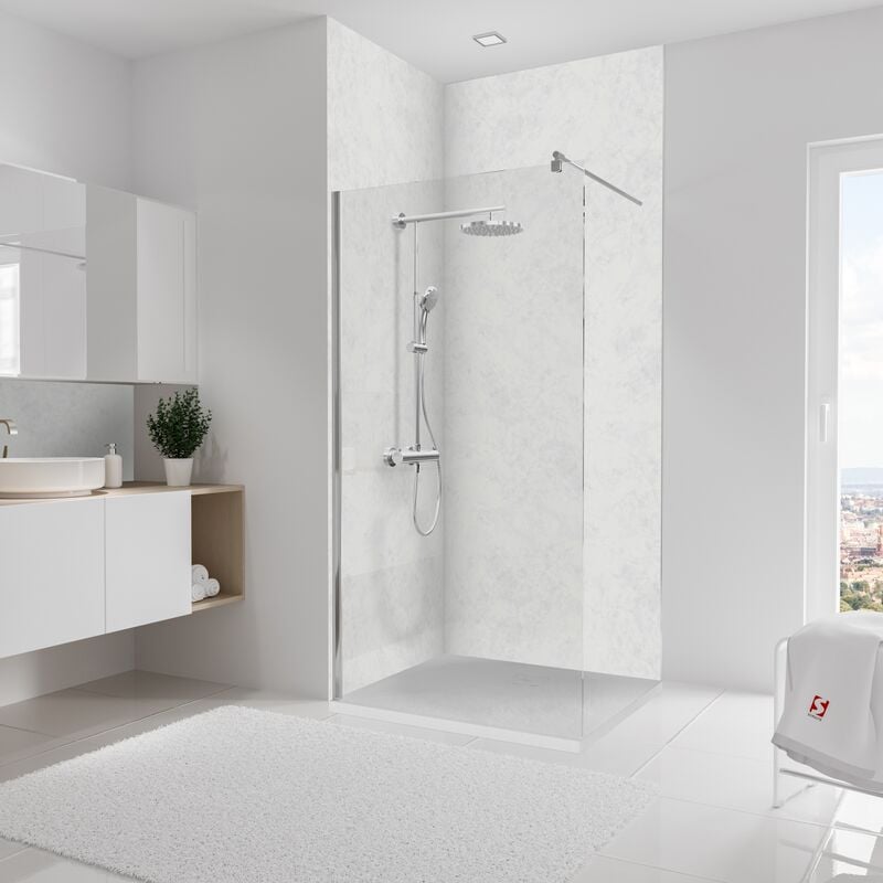 Schulte - Panneau mural Lot de 2 panneaux muraux 100 x 255 cm Marbre, revêtement pour douche et salle de bain, DécoDesign décor