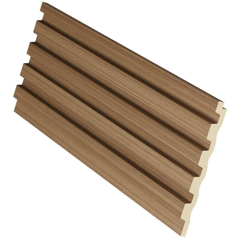 Vente-unique - Panneau mural 3D - Pack de 3,71 m² - Coloris bois naturel - Lot de 8 pièces - tatiana