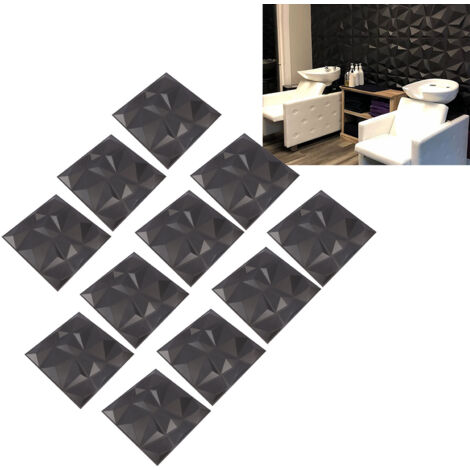 Panneau mural 3D PVC Diamant, 12 pièces avec gardes d'angle pour décoration intérieure résistant à l'eau et au feu pour salon chambre bureau