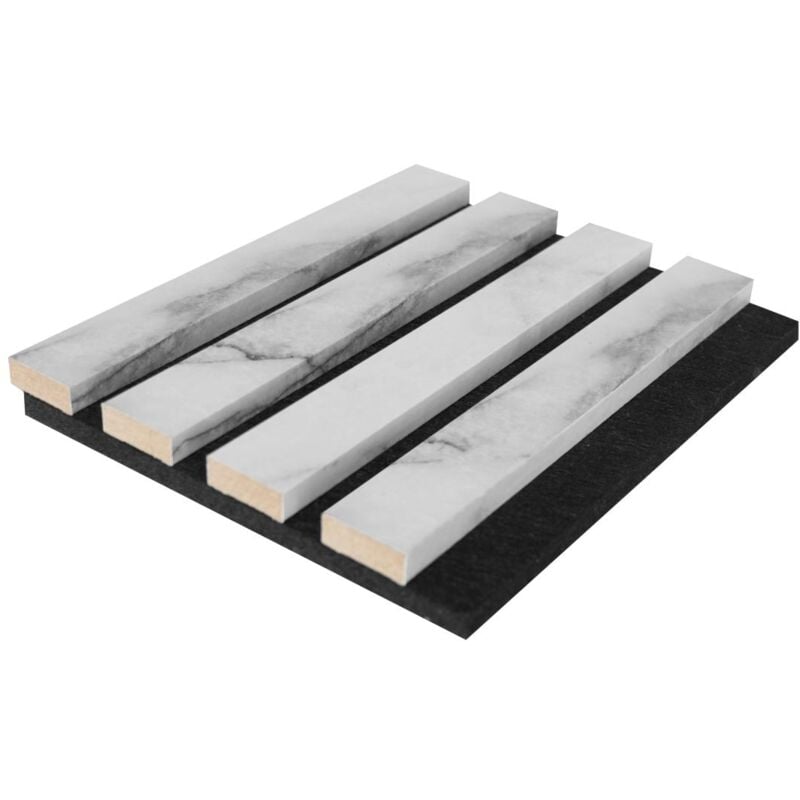 Panneau mural acoustique - Effet marbre blanc - Pack de 3,12 m² - Lot de 2 pièces - PENCIA